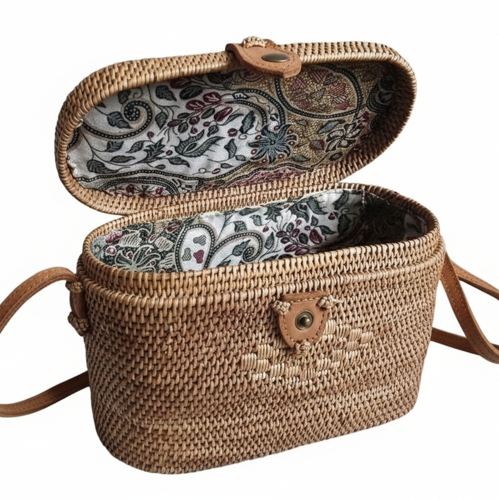 Ata Vine Women's Crossbody Bag Sewing Basket And Shoulder Strap Purse